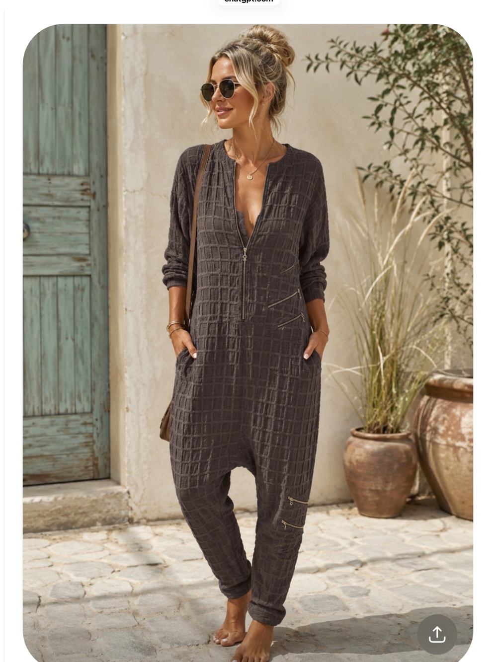 Washed Charcoal Textured Jumpsuit - My Soul